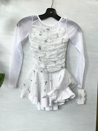 Mondor Ready to Ship Fantasy on Ice #613 Skating Dress - White