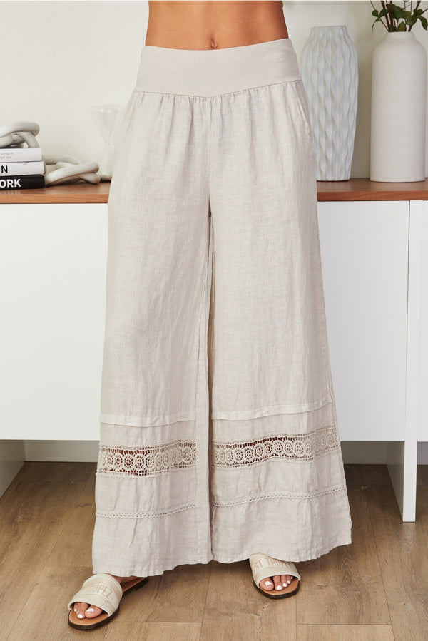 MM Ready to Ship Wide Leg Linen Pants