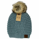 CC Beanie Ready Ship Waffle Pom Hat - Winter Mint